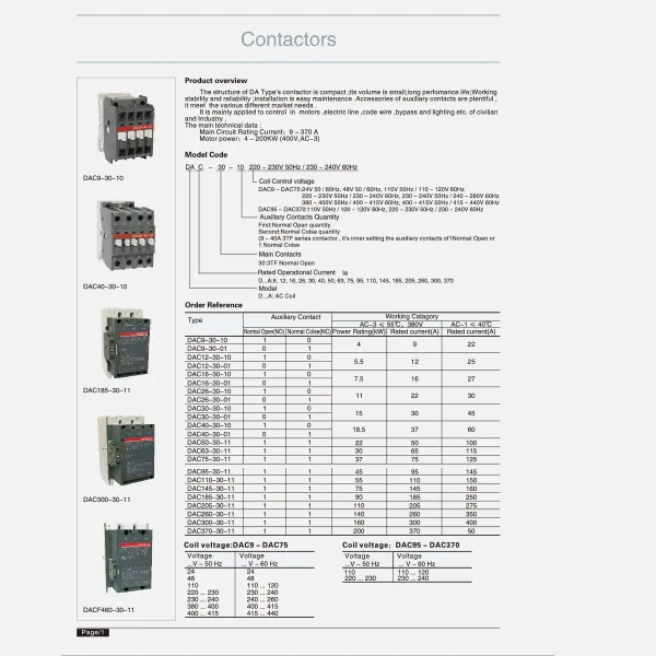 Ib tug series contactor-catalogue-los ntawm CDADA